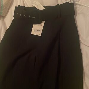 Zara black belt pants